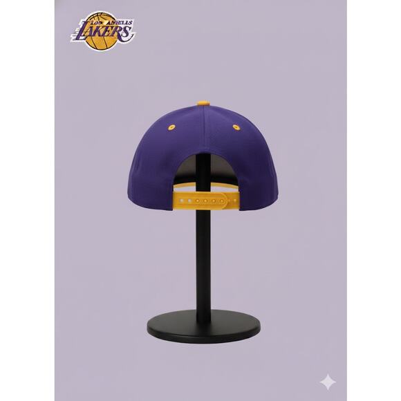 Los Angeles LA Lakers Snap Back Adjustable Embroidered Cap Hat OS Purple Yellow - Picture 2 of 4